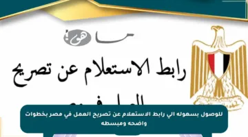للوصول بسهولة إلى رابط الاستعلام عن تصريح العمل في مصر بخطوات واضحة ومبسطة